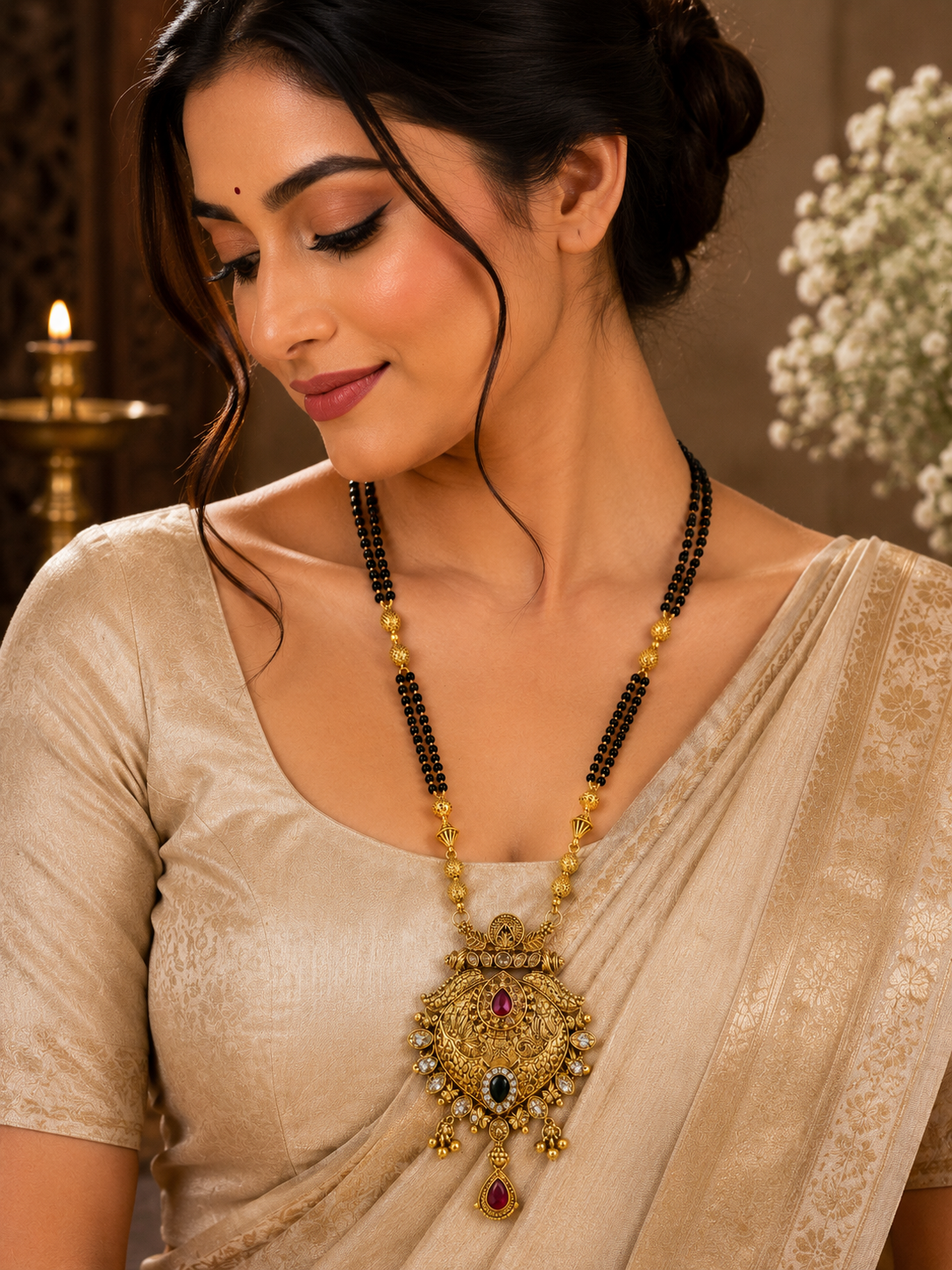 Royal Antique Black Beaded Mangalsutra