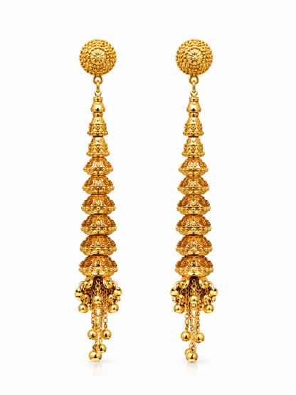 Premium Gold-Toned Long Drop Earrings