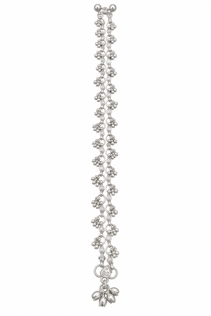 Silver-Toned Floral Payal