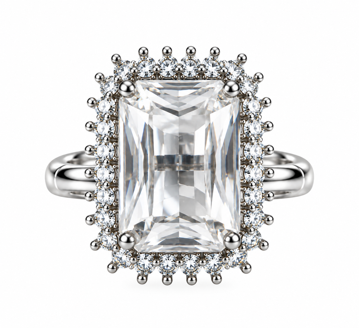 Premium Clear Gemstone Statement Ring