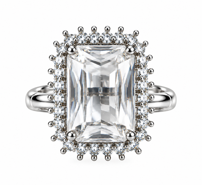 Premium Clear Gemstone Statement Ring