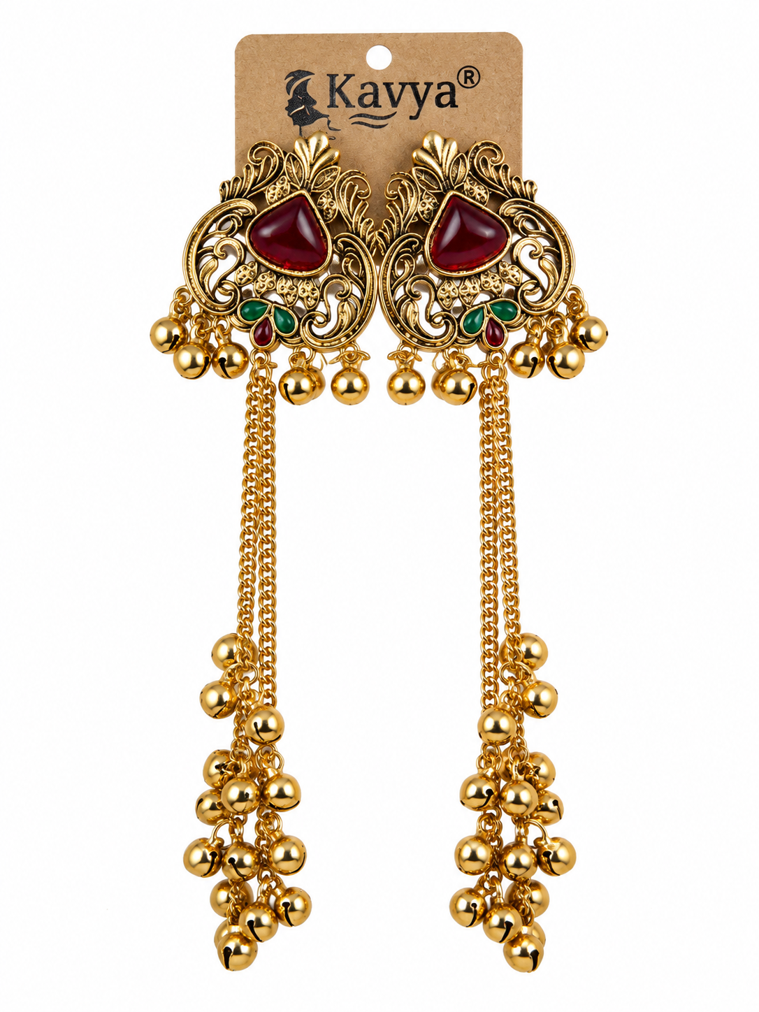 Premium Antique Gold Long Tassel Earrings