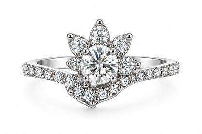 Crystal Floral Bloom Statement Ring