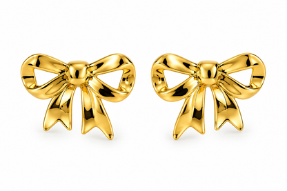 Gold-Toned Bow Stud Earrings
