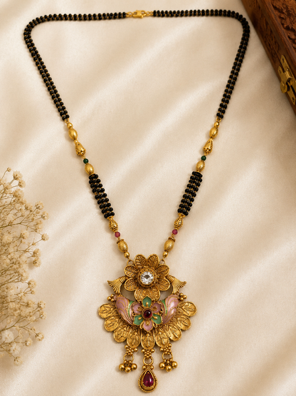 Antique Gold Floral Mangalsutra