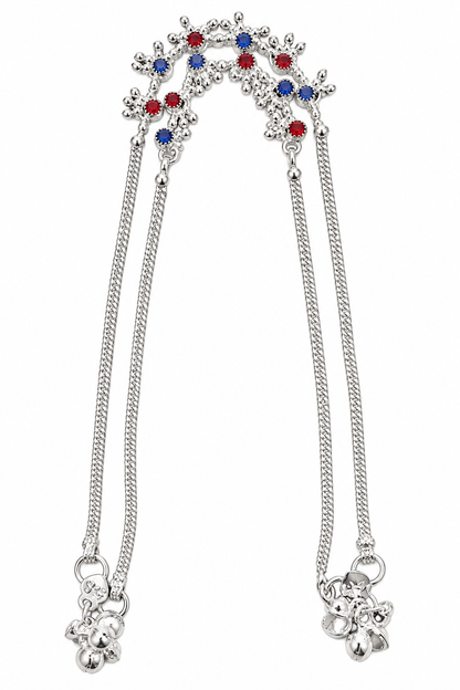 Silver-Toned Double-Chain Anklet / Payal