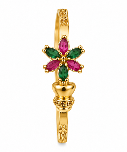 Gold-Toned Multicolour Floral Bracelet