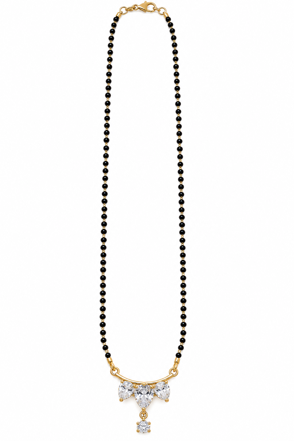 Premium Gold-Toned Black Beaded Mangalsutra