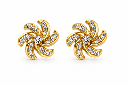Gold-Toned Swirl Stud Earrings