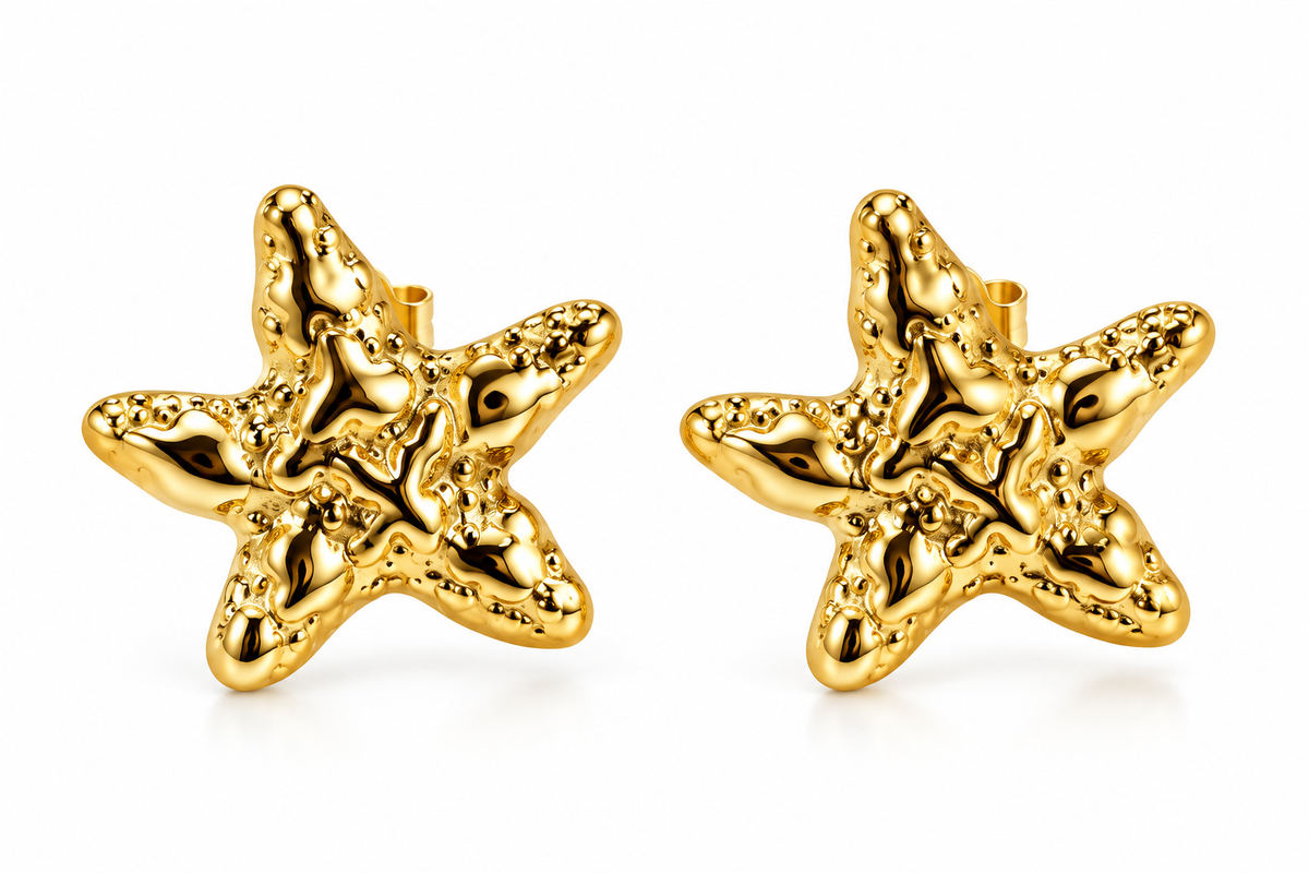 Gold-Toned Starfish Stud Earrings