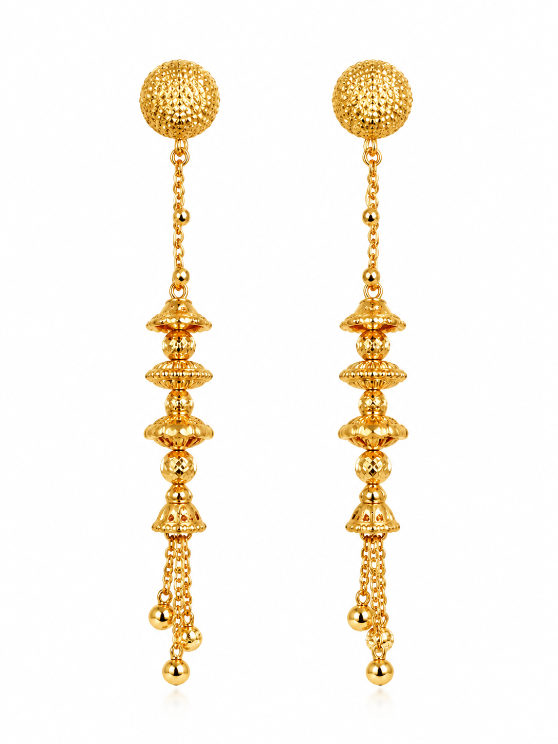 Premium Gold-Toned Dangling Chain Earrings