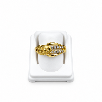 Gold-Toned Contemporary Statement Ring