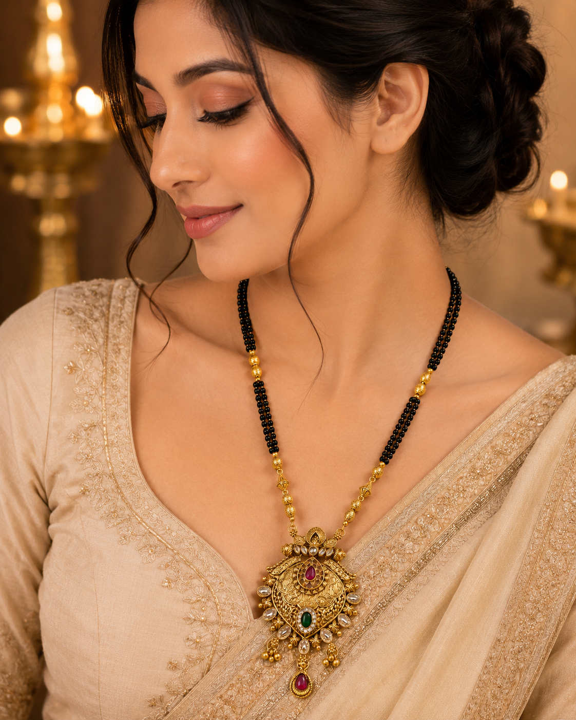 Royal Antique Black Beaded Mangalsutra