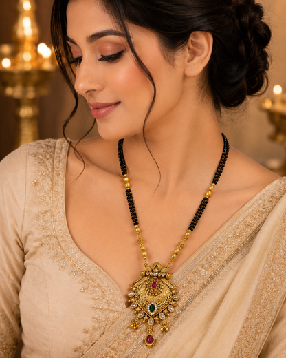 Royal Antique Black Beaded Mangalsutra