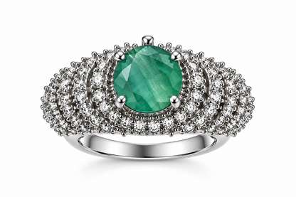 Emerald Green Layered Dome Statement Ring