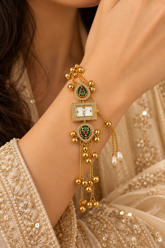 Gold-Toned Designer Watch Bracelet