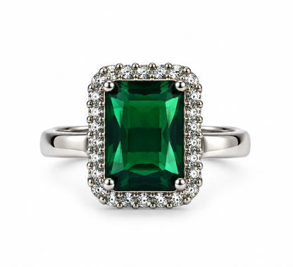 Premium Green Gemstone Statement Ring
