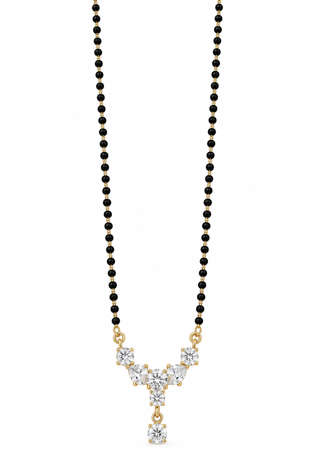 Premium Gold-Toned Black Beaded Mangalsutra