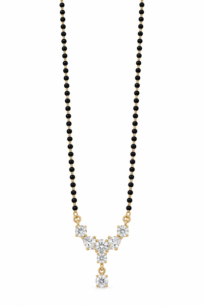 Premium Gold-Toned Black Beaded Mangalsutra