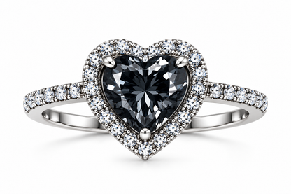 Black Heart Halo Statement Ring
