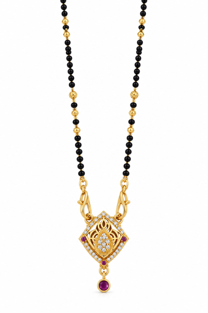 Gold-Toned Black Beaded Mangalsutra