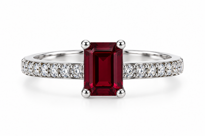 Burgundy Garnet Solitaire Statement Ring