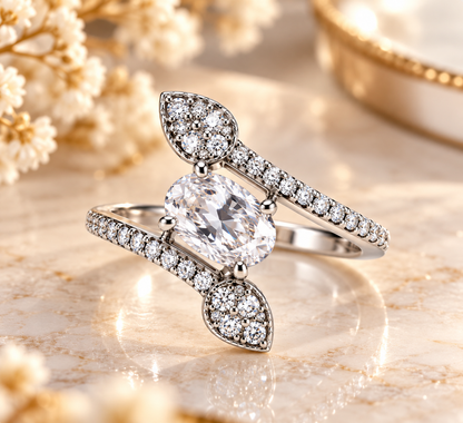 Crystal Bow-Tie Statement Ring