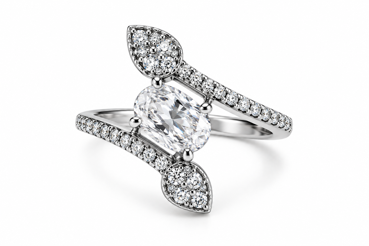 Crystal Bow-Tie Statement Ring