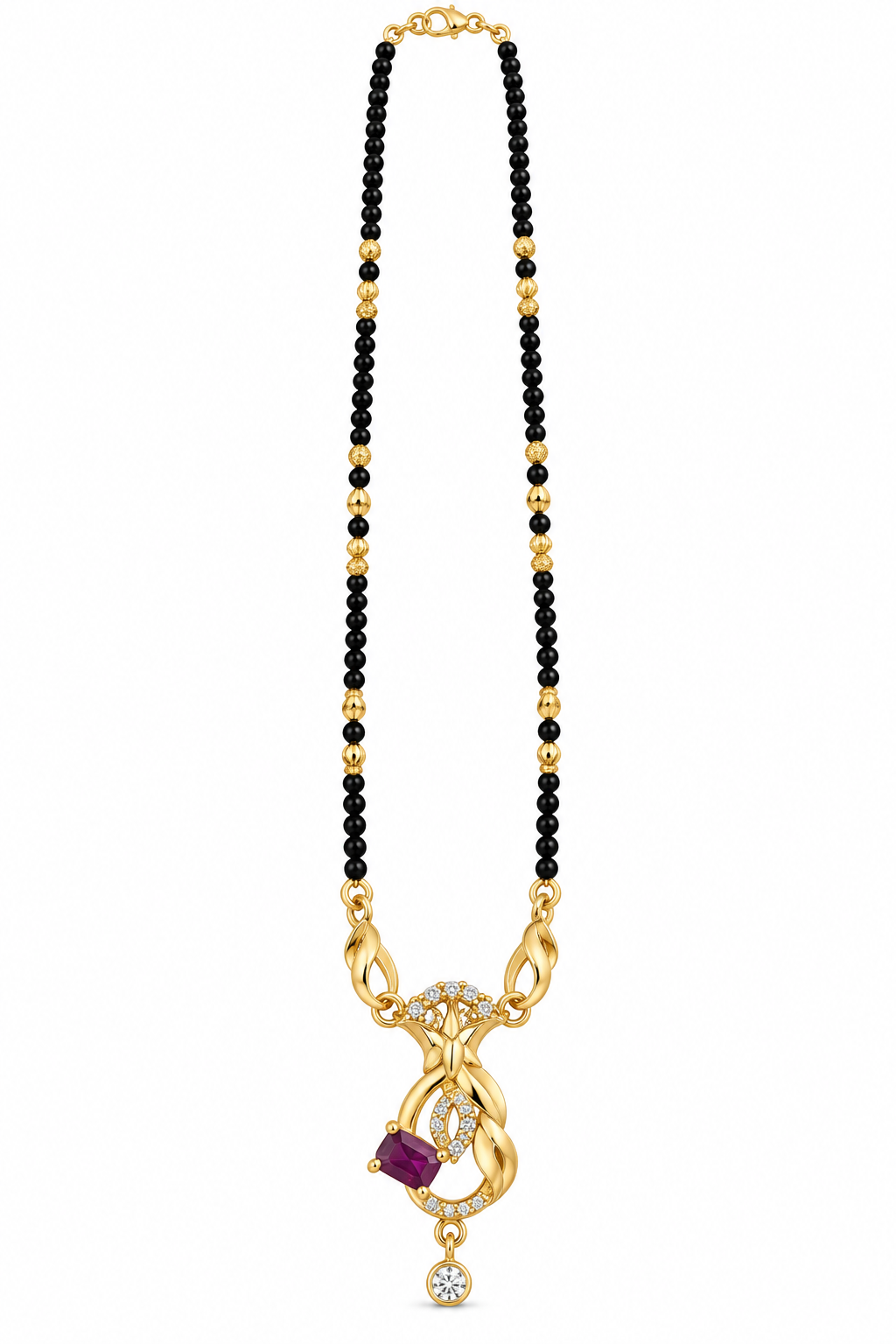 Gold-Toned Black Beaded Mangalsutra