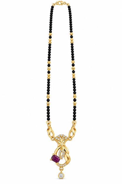 Gold-Toned Black Beaded Mangalsutra