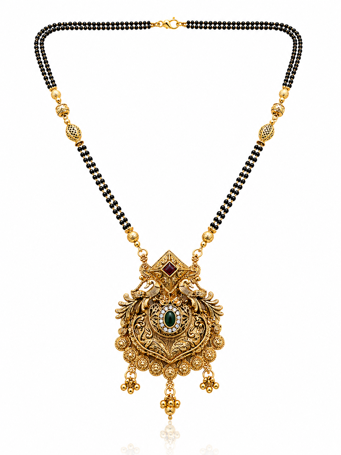 Royal Antique Black Beaded Statement Mangalsutra