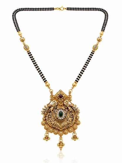 Royal Antique Black Beaded Statement Mangalsutra