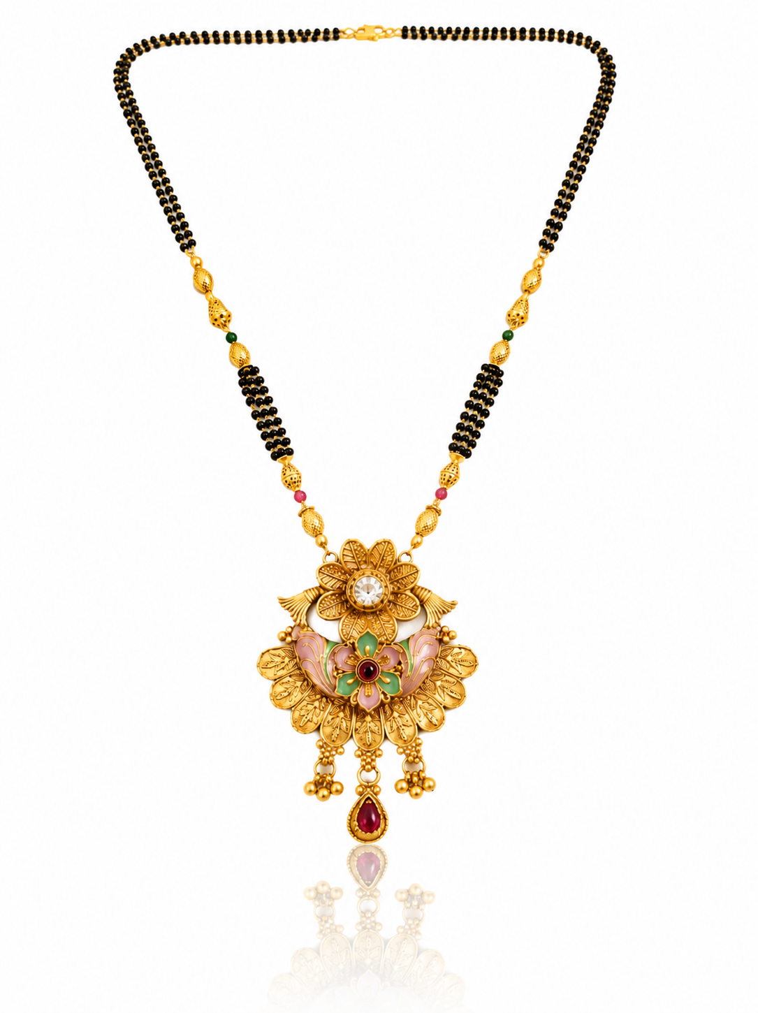 Antique Gold Floral Mangalsutra