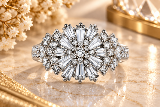 Crystal Sunburst Radiance Statement Ring