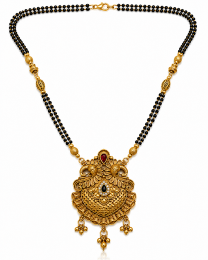 Antique Gold Peacock Motif Mangalsutra