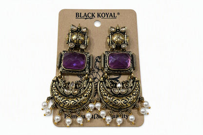 Premium Antique Silver-Toned Statement Earrings