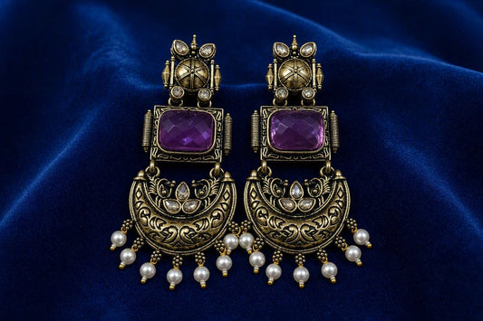 Premium Antique Silver-Toned Statement Earrings