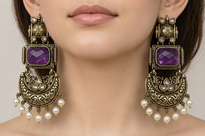 Premium Antique Silver-Toned Statement Earrings