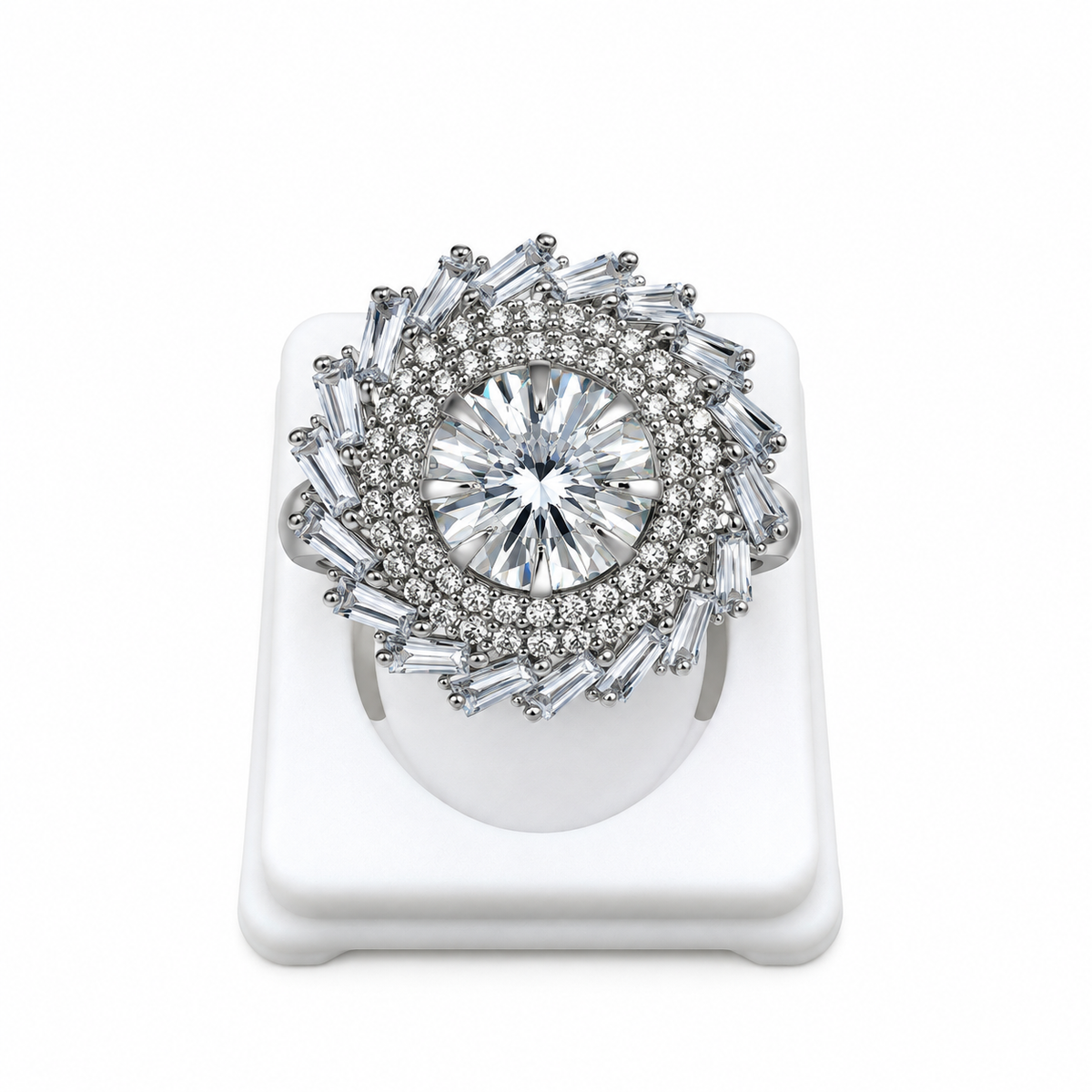 Premium Silver-Toned Statement Ring