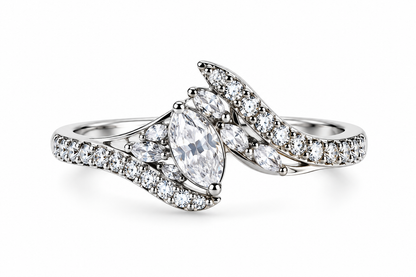 Crystal Wave-Design Statement Ring