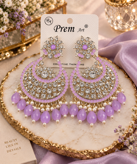Premium Lavender Crystal Chandelier Earrings