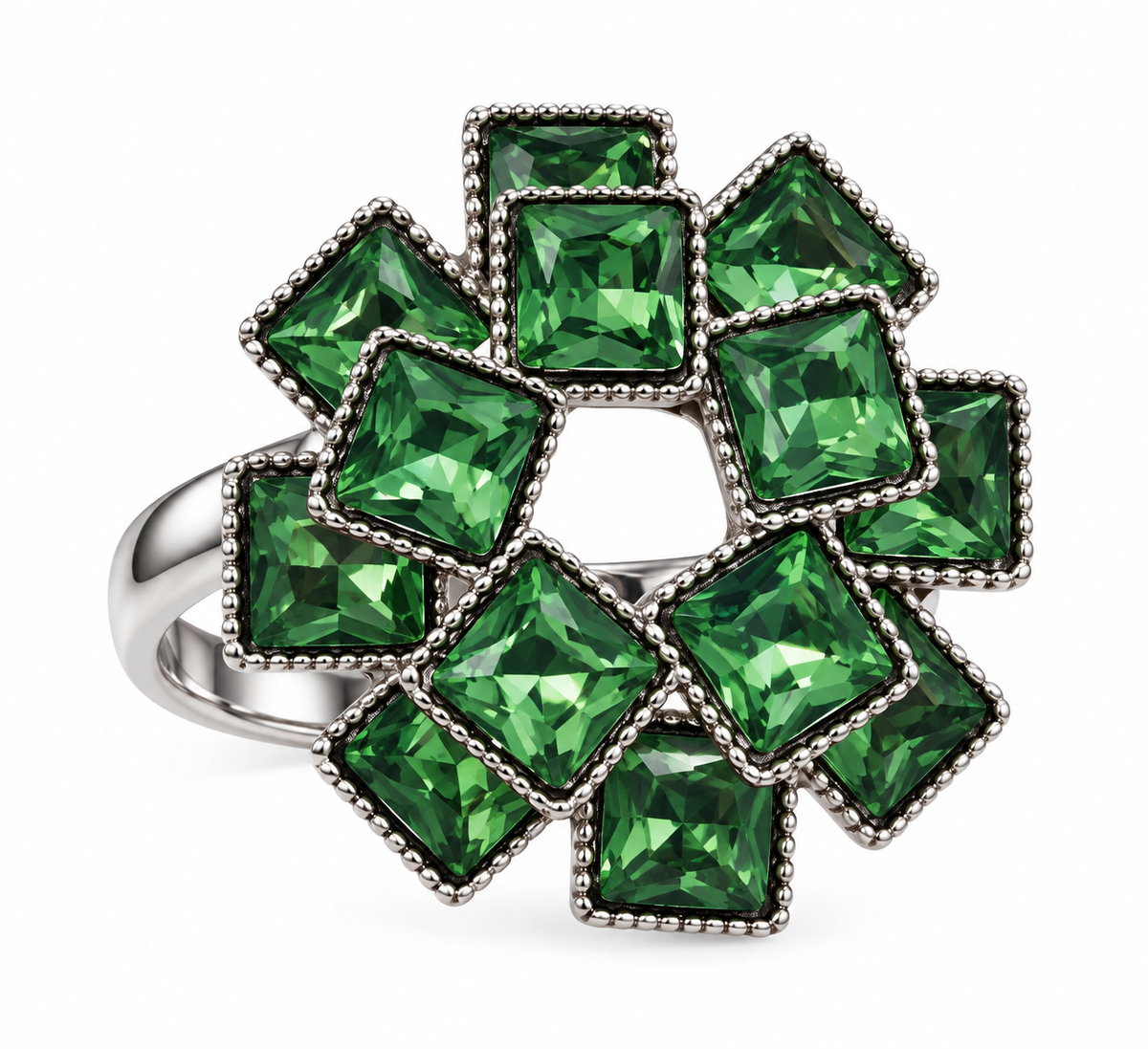 Premium Green Gemstone Statement Ring