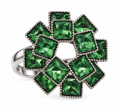 Premium Green Gemstone Statement Ring