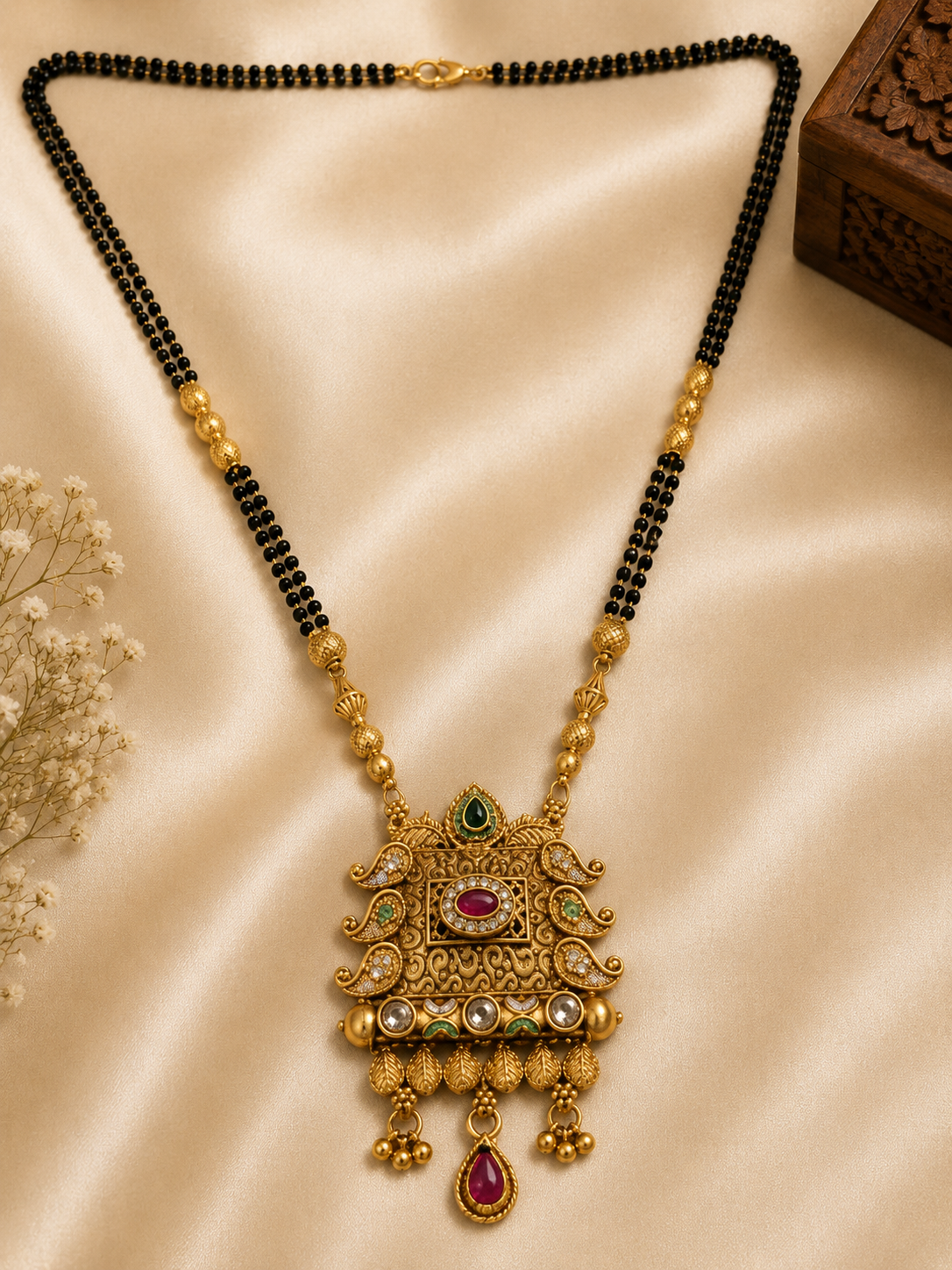 Regal Antique Gold Temple Mangalsutra