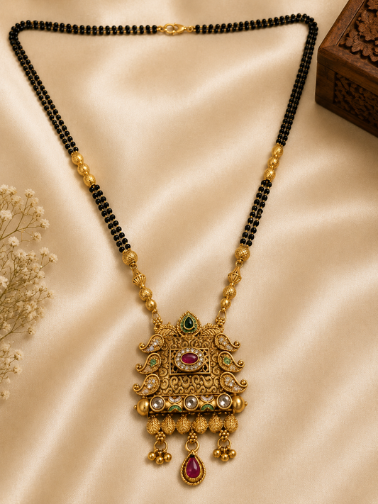 Regal Antique Gold Temple Mangalsutra