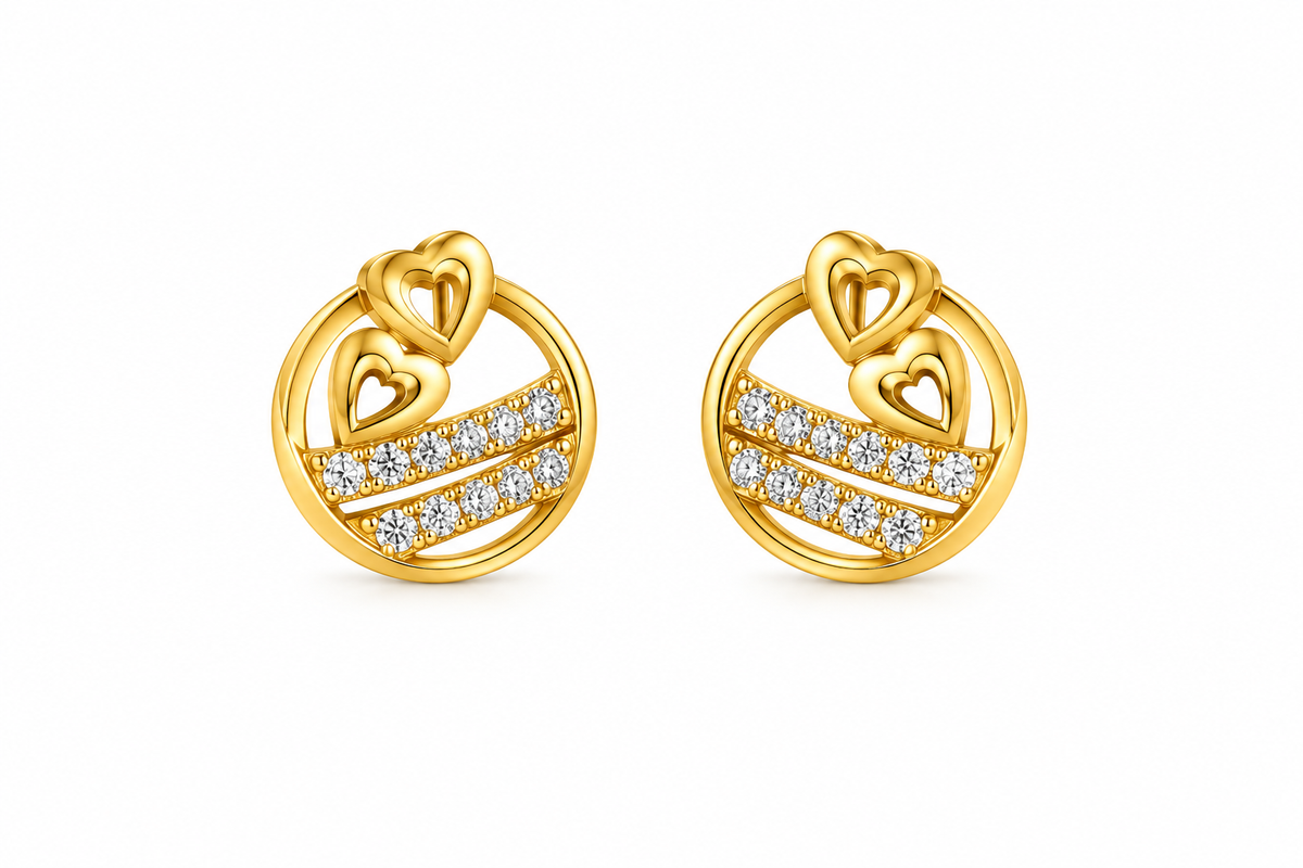 Premium Gold-Toned Jhumka Drop Earrings with Ruby Accents