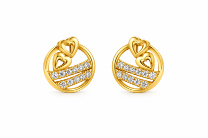 Premium Gold-Toned Jhumka Drop Earrings with Ruby Accents