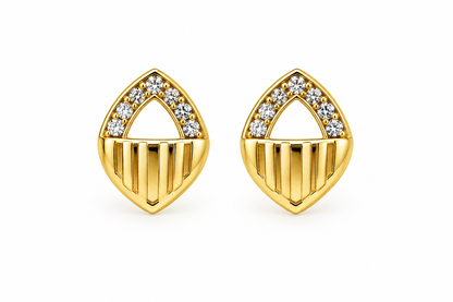 Gold-Toned Geometric Stud Earrings