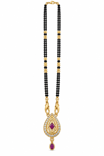 Gold-Toned Black Beaded Mangalsutra