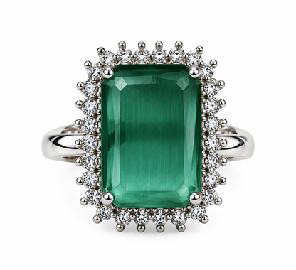 Premium Green Gemstone Statement Ring
